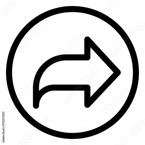 Circular navigation arrow pointing right for user interface design and web applications