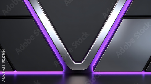 Dark Stylish Abstract Background with Neon Violet and Emerald Accents – Futuristic Metallic Texture