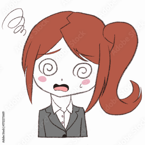 混乱しているスーツの女の子