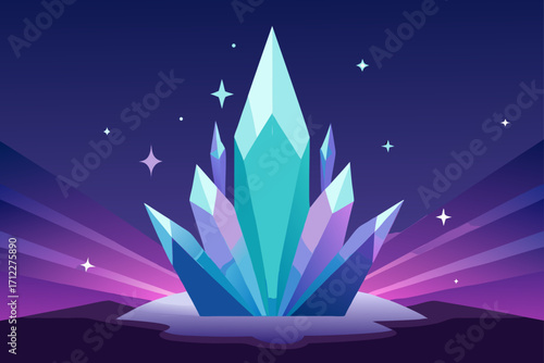 Christmas star light pattern over a blue night sky with city abstract decoration