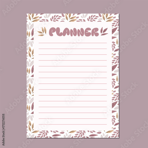 Notepad template planner