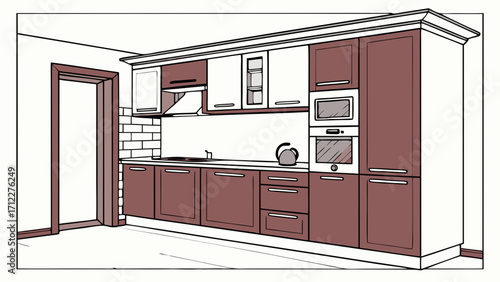 Kitchen design cabinetry illustration modern kitchen home interior cooking space kitchen appliances kitchen layout apartment kitchen house plan room design kitchen sketch home decor i.