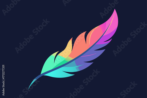 A vibrant set of decorative feather illustrations, perfect for vector design projects