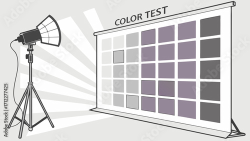Studio Lighting Setup with Color Chart for Photography and Design Projects.