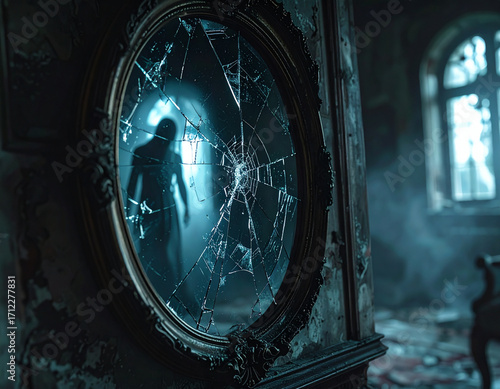 Enchanted Mirror in Dark Room