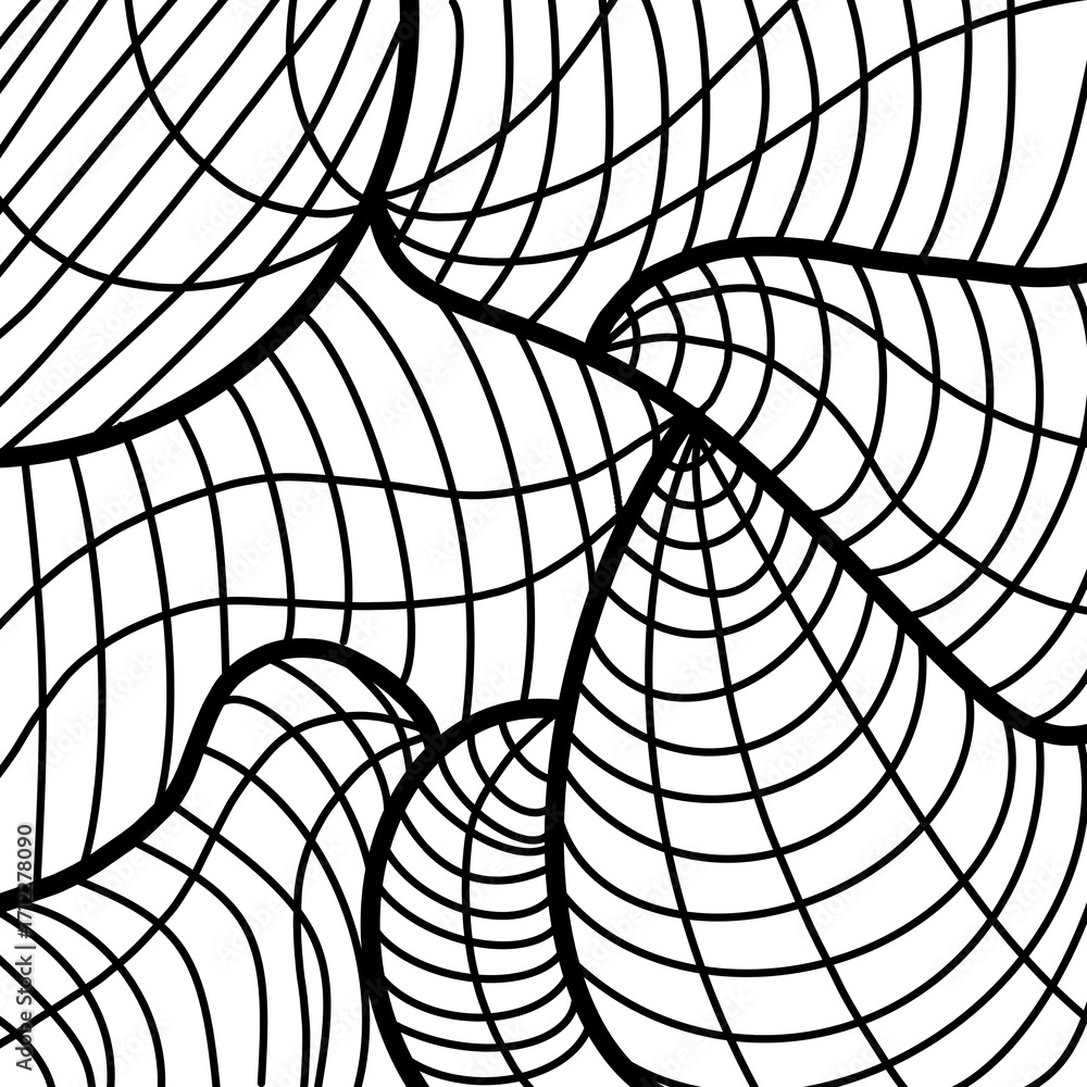 Obraz premium Abstract Line Art Composition with Intersecting Curves