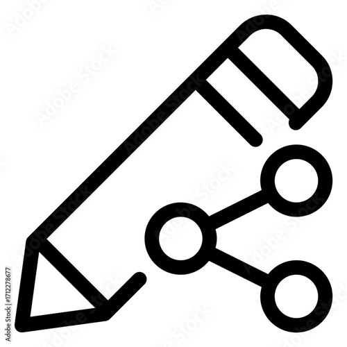 Creative pencil for editing and sharing ideas in digital applications and collaborative platforms