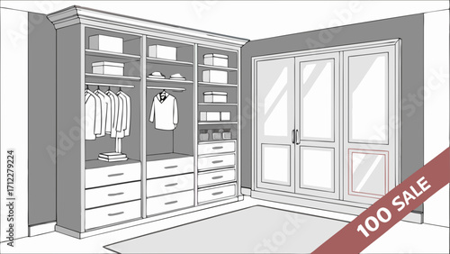 Walk-in Closet Design Interior Design Wardrobe Furniture Home Organization Storage Solutions Closet Organization Bedroom Interior Shelving Units Drawers Hanging Rods Modern Closet Clas.