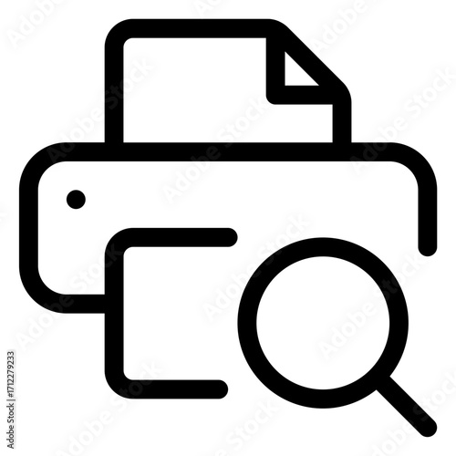 Stylish printer graphic representing printing technology and document management for digital and print media