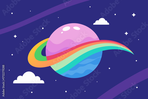 An eerie illustration of a UFO in a dark night sky with a star-filled landscape