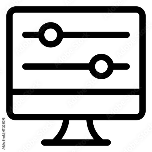 Horizontal desktop settings slider for user-friendly interface customization and control adjustments