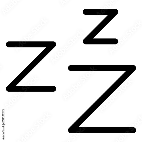 Relaxing sleep representation with zzz elements for wellness and rest-themed designs