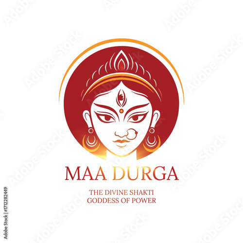 Happy navratri and durga puja indian traditional festival background design