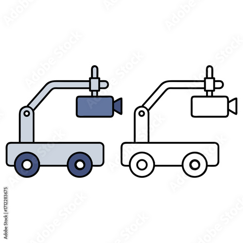 Camera Dolly Cartoon Illustration Film Equipment Vector Design