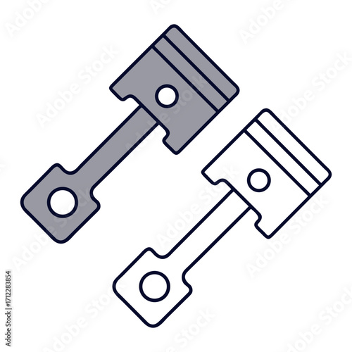 Engine Pistons Illustration Car Repair Auto Mechanical Concept Vector