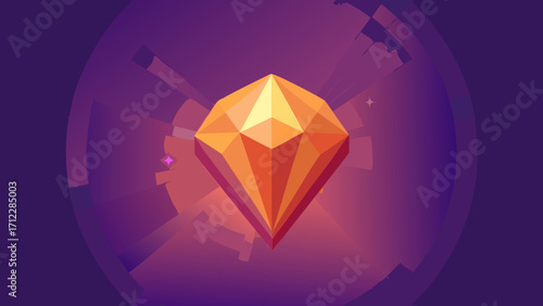 diamond on red background