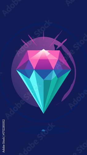 diamond on blue background