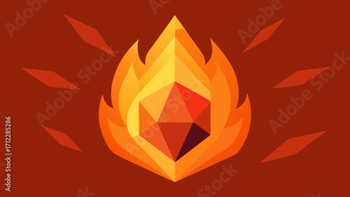 vector illustration of a fiery flower