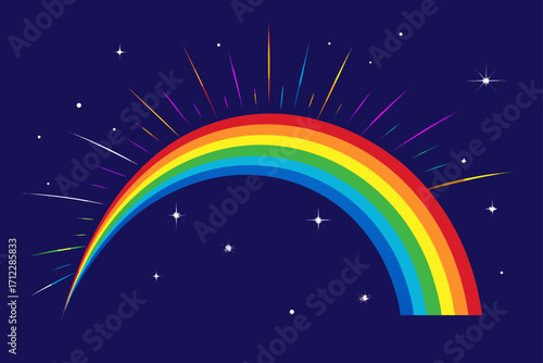 rainbow and stars