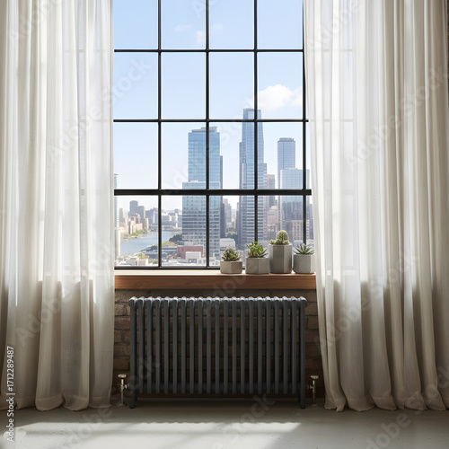 Wallpaper Mural Vintage black metal loft window Torontodigital.ca