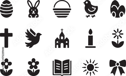 Easter and spring icons celebrate renewal, faith, and joy