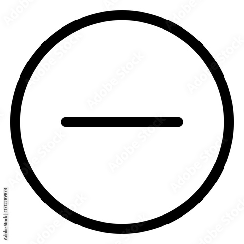 Simple circular subtraction graphic for clean design and user interface applications