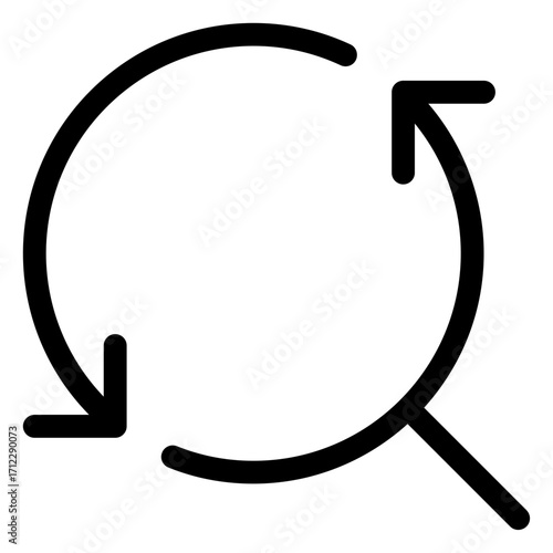 Dynamic arrows representing synchronization and search functionality for seamless data integration and user navigation