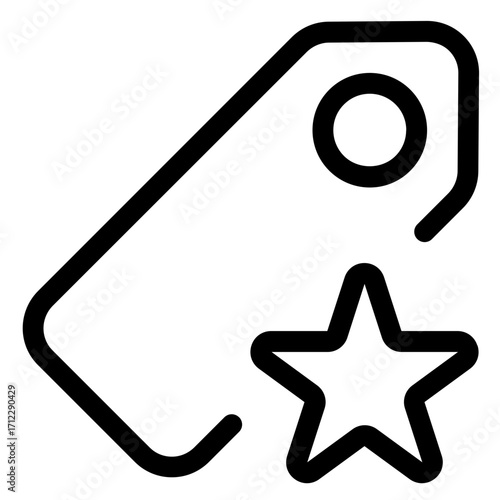 Favorite star tag for bookmarking and highlighting preferred content in digital applications
