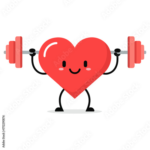 Healthy Heart Lifting Weights - A Symbol of Fitness and Wellness.