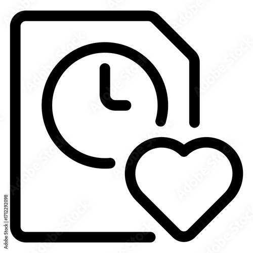 Stylish clock design with heart and favorite elements for time management and personal organization applications