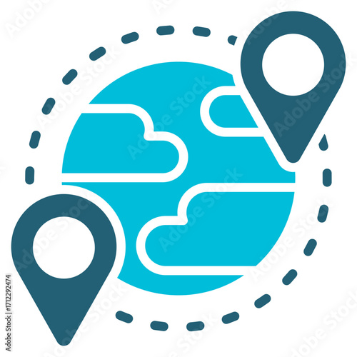 International Glyph Blue Icon