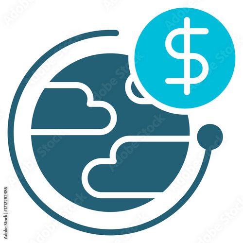 Trade Glyph Blue Icon