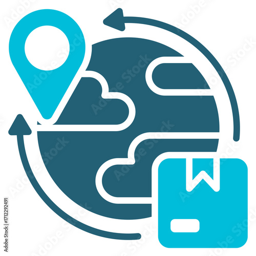 Export Glyph Blue Icon