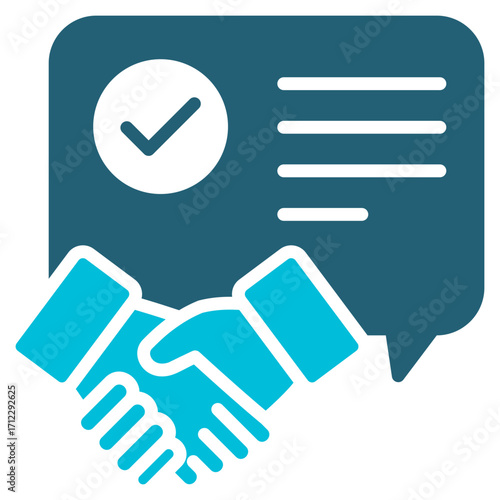 Agreement Glyph Blue Icon