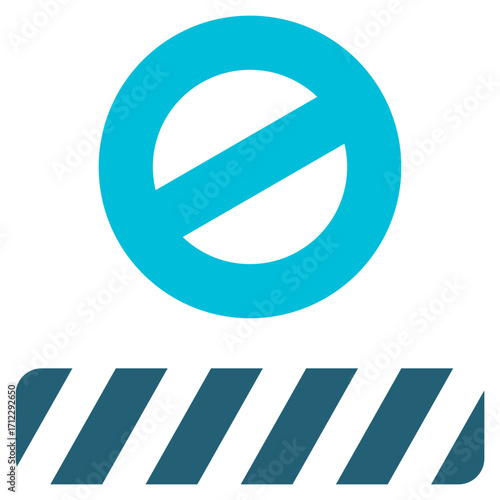 Restriction Glyph Blue Icon