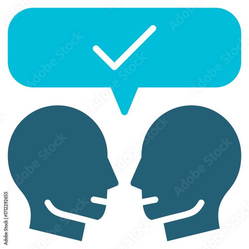 Negotiation Glyph Blue Icon