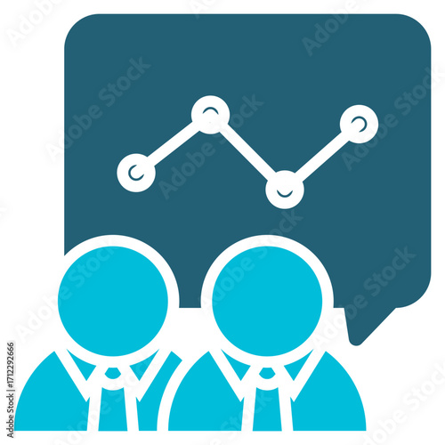 Partnership Glyph Blue Icon