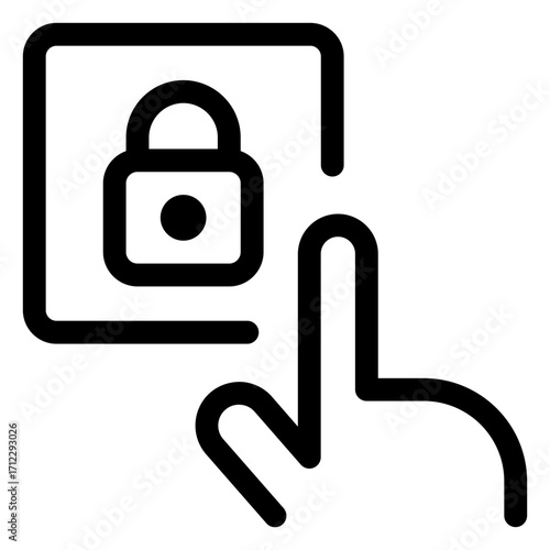 Touch gesture for unlocking devices with a finger, representing security and user interaction in digital applications