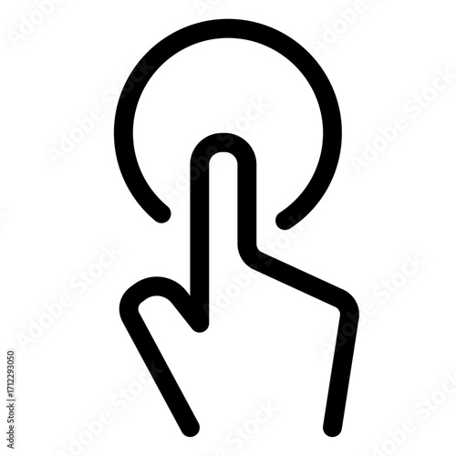 Hand gesture representing touch interaction for mobile devices and touchscreen applications