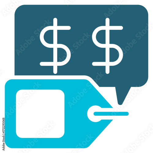 Price Glyph Blue Icon