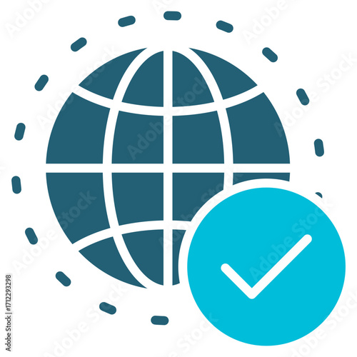 Global Glyph Blue Icon