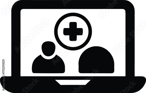 Telehealth call vector icon.