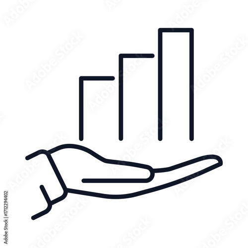 Hand Holding Bar Chart Icon