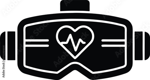Virtual reality health vector icon.