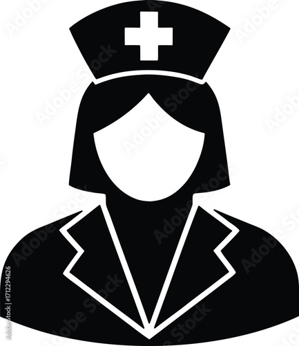 Virtual nurse vector icon.