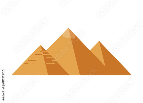 Flat Vector Illustration of Egyptian Pyramids