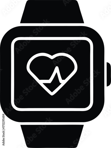 Wearable monitor vector icon.