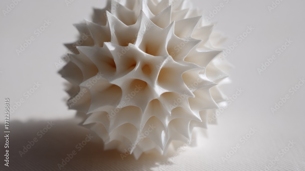 Obraz premium Close-up of a spherical object that appears to be made of a light-colored material. the object is spherical in shape and has a smooth, glossy surface.