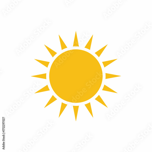 "Yellow Sun Icon for Weather, Summer, and Energy Design Themes"