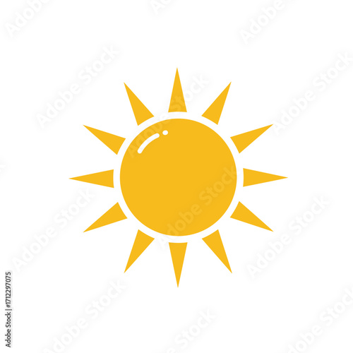 "Yellow Sun Icon for Weather, Summer, and Energy Design Themes"